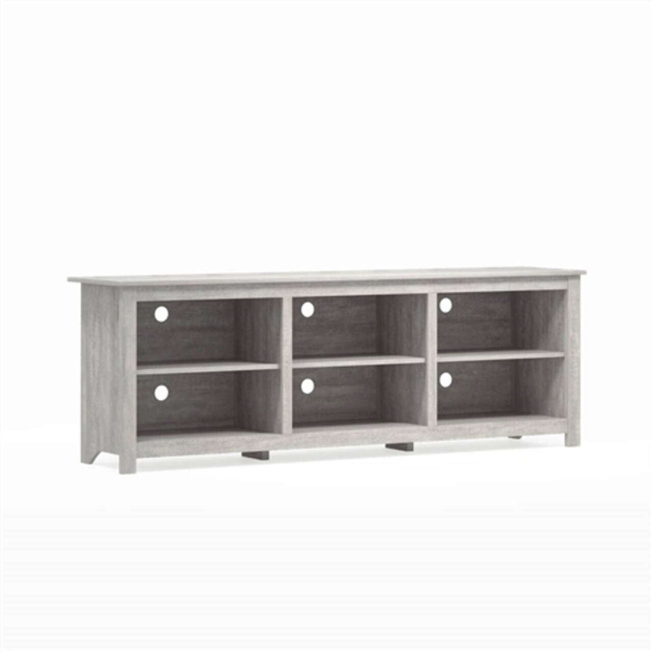 Wood Farmhouse TV Stand for Up to 70" TVs with Storage Shelves